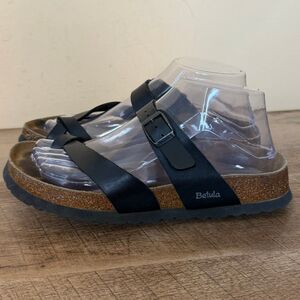 Betula by Birkenstock sandals size 38 black cork footbed Mayari like style